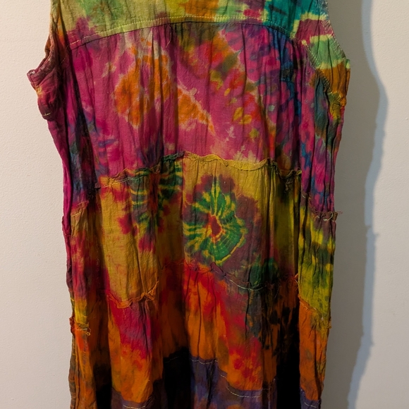 Beautiful Cotton Tie Dye Dress Size S - Picture 2 of 6
